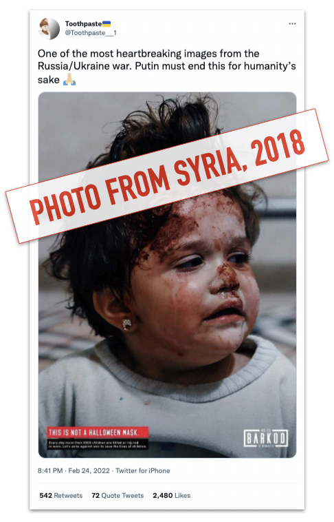 Marked Syrian child photo Ukraine post