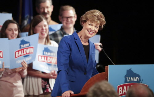 Tammy Baldwin at podium