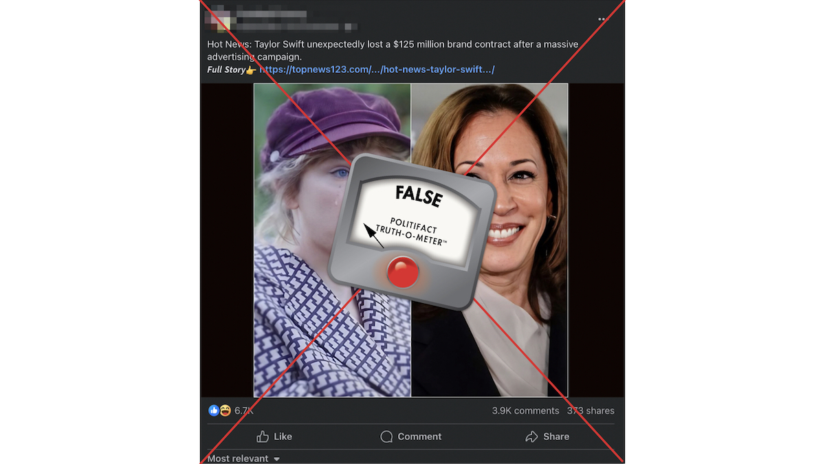 False $125 million Taylor Swift graphic, 9-18-2024