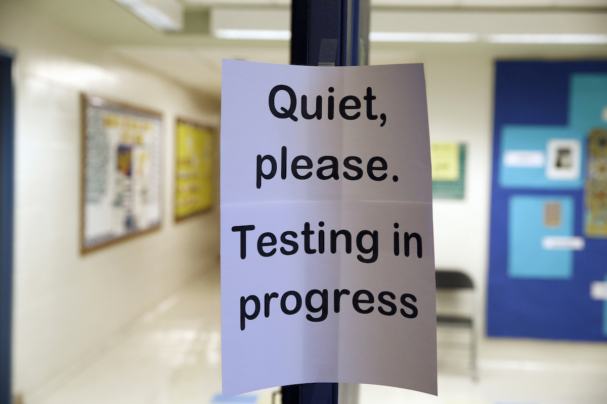 School testing sign