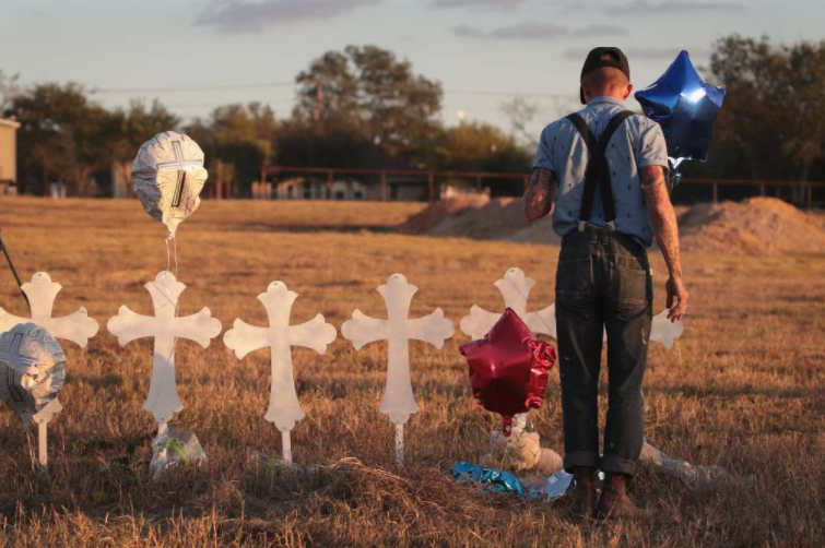 Texas shooting crosses