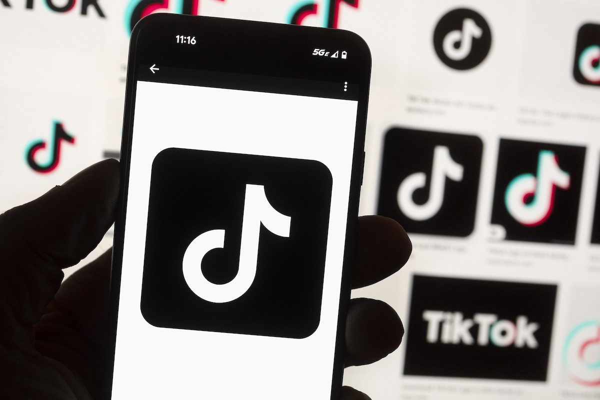 TikTok logos on Oct. 14, 2022 for story on proposed app ban