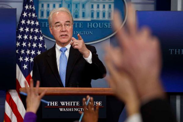 Tom Price in briefing room