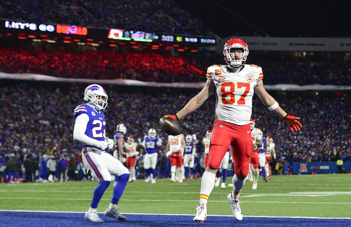 Travis Kelce KC Chiefs vs Buffalo Bills, 1-21-2024