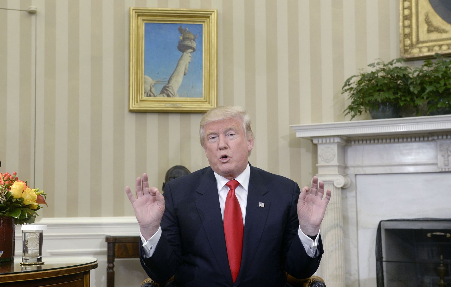 Trump solo at the White House (head shot photo)