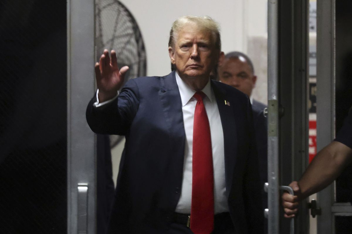Donald Trump at NYC courthouse, 5-28-2024