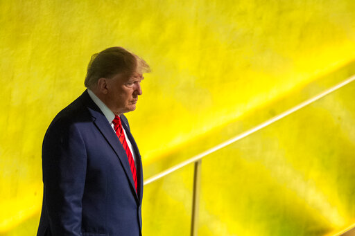 Trump UN yellow backdrop