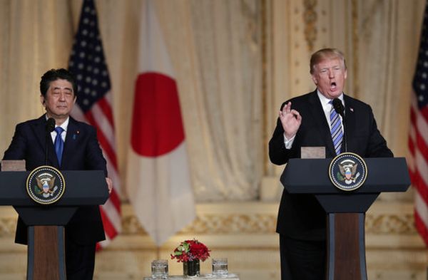Trump and Abe at Mar a lago