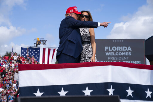 Trump and Melania at Tampa rally Oct. 29 2020