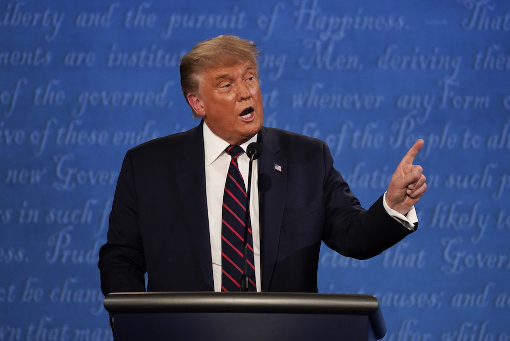 Trump points during debate