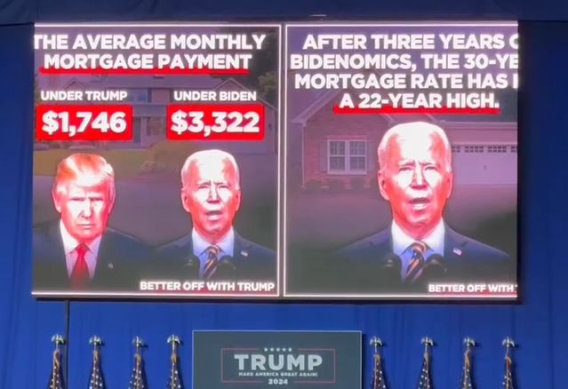 Trump projections from rally in Durham N.H., 12-16-2023