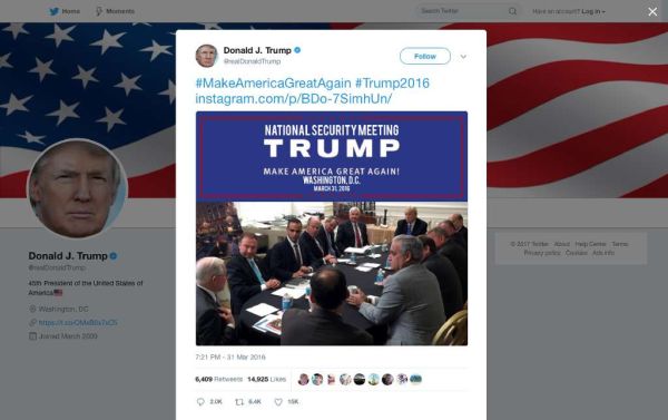 Trump Twitter Papadopoulos screenshot
