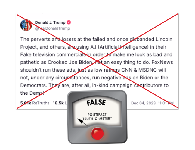 Trump's claim about Lincoln Project ads