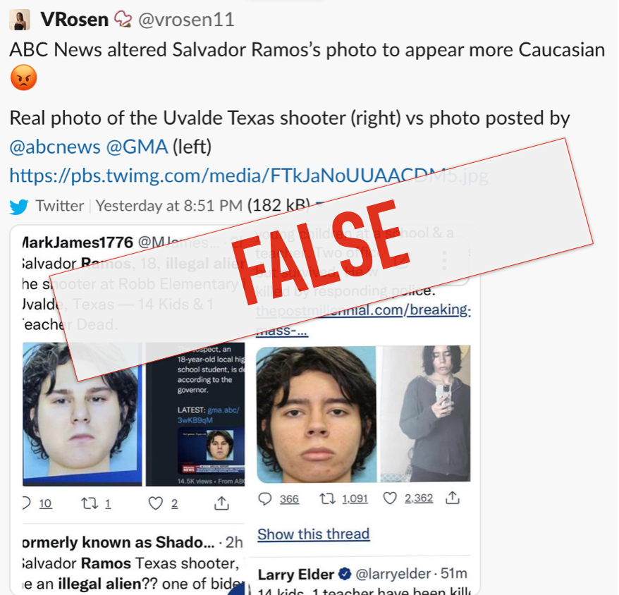tweet of doctored uvalde shooter mug