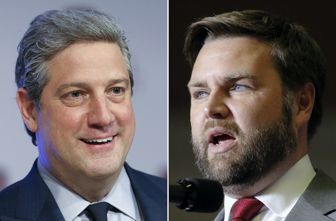 Jd Vance and Tim Ryan combination photo 2022