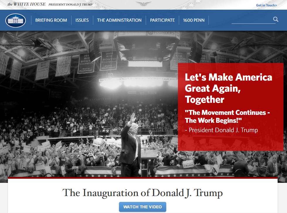 WH website screengrab