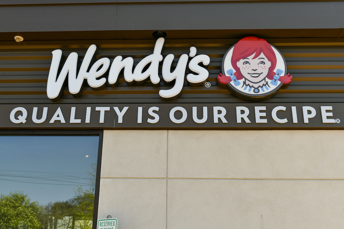 A Wendy's restaurant "Quality" sign