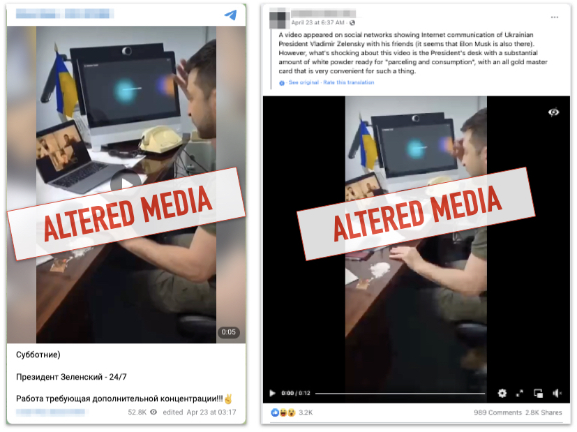Zelenskyy cocaine desk video, marked