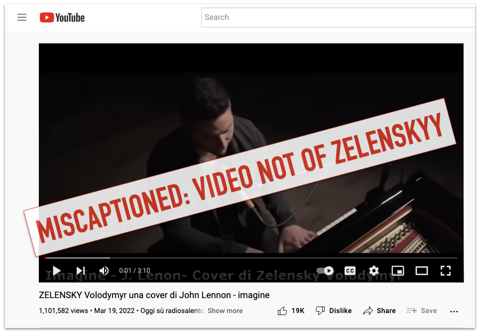 Zelenskyy 'Imagine" post marked