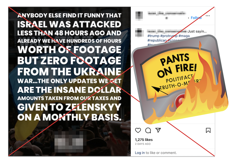 Zero Ukraine war footage claim edited screenshot