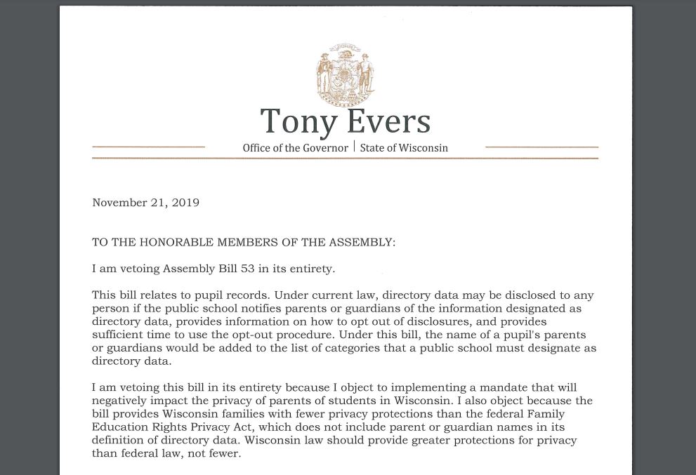 Evers veto