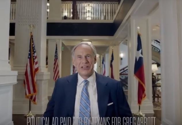 Screen grab Greg Abbott TV ad "Promises Made, Promises Kept" 8/30/18