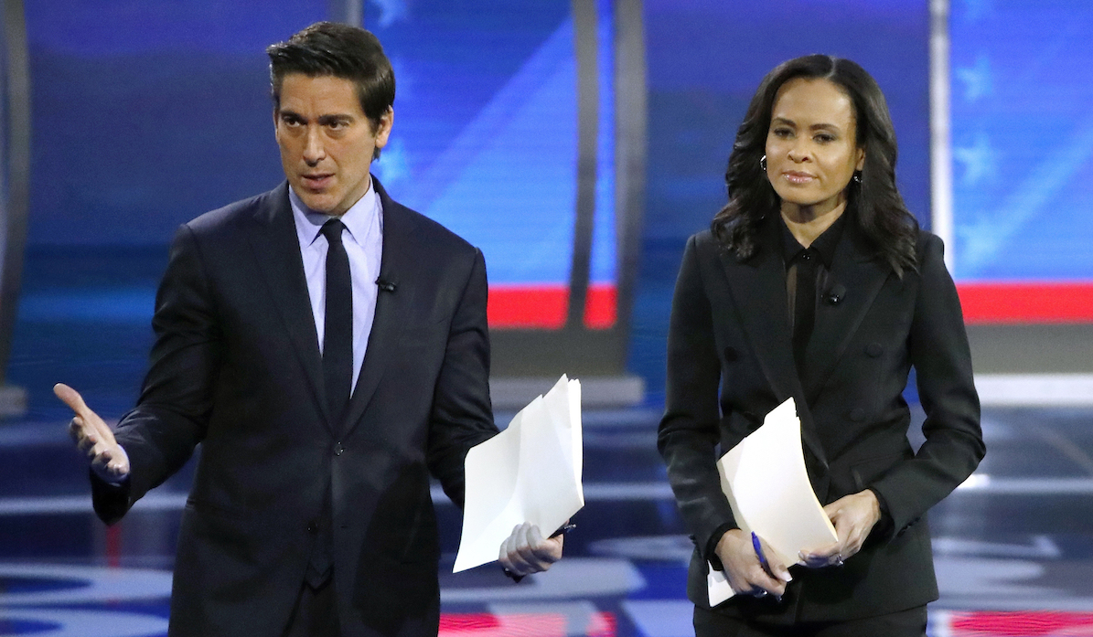 ABC's David Muir and Linsey Davis in 2020