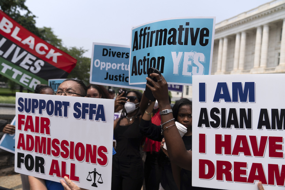 Affirmative action protests outside Supreme Court , 6-29-2023