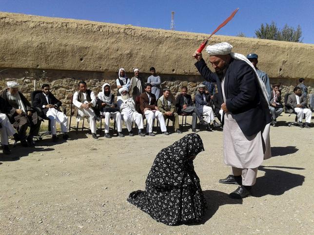 Woman beaten in Afghanistan in 2015