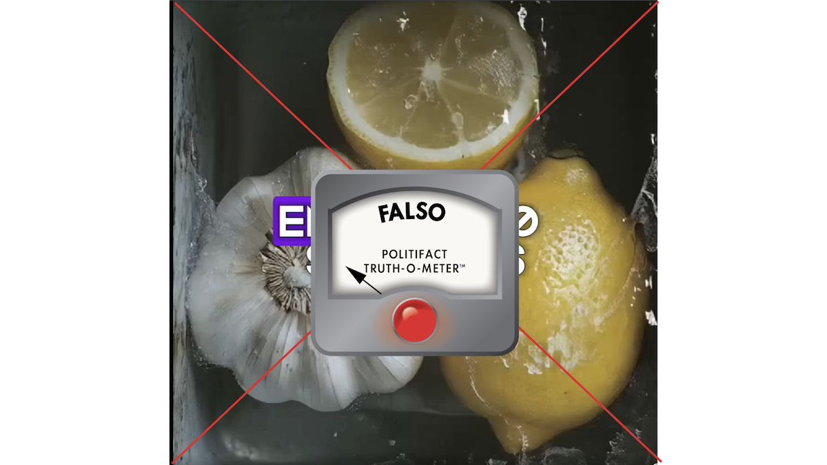 Grafico falso de remedio de ajo y limón