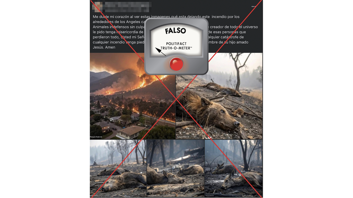 Grafico falso de animales heridos en California 01-13-25