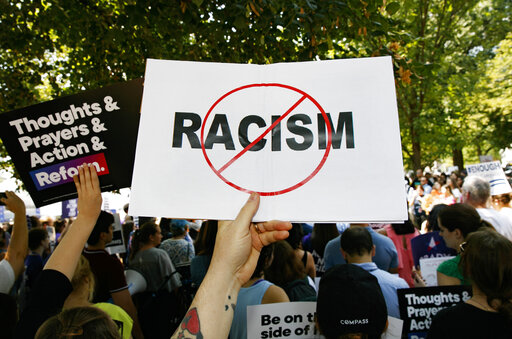 anti racism photo at rally Aug 6 2019