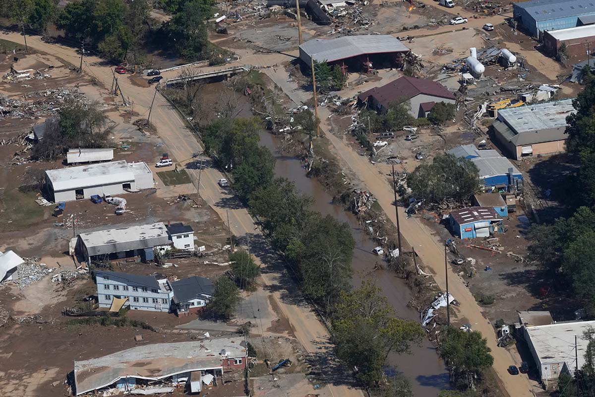 Hurricane Helene damage near Asheville, N.C., 10-2-2024