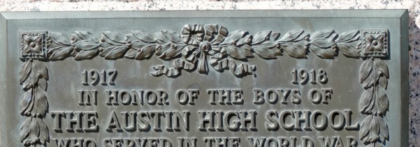 Sign mentioning Austin high school graduates