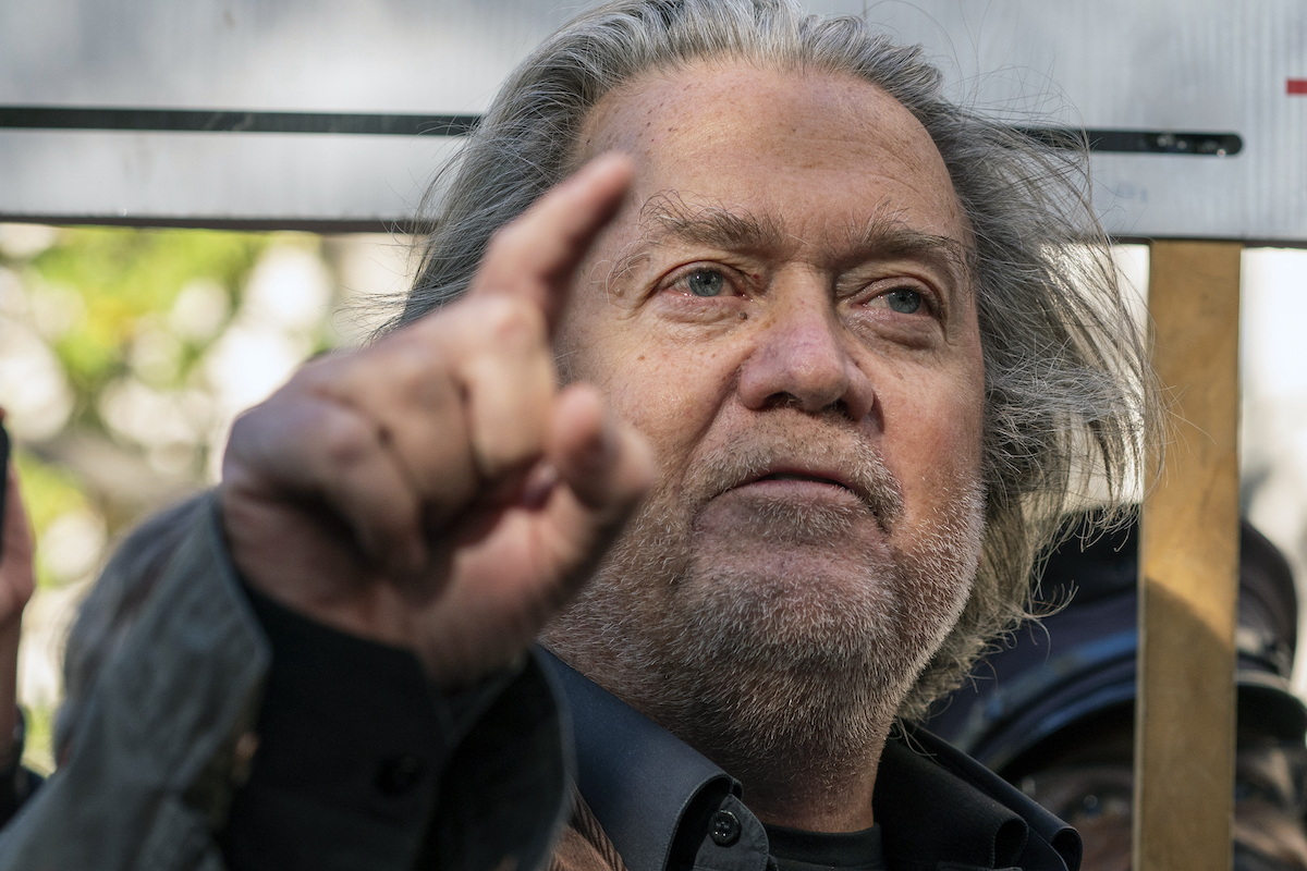 Steve Bannon outside courthouse after surrendering