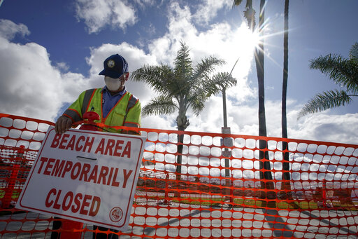 California beach closed sign covid