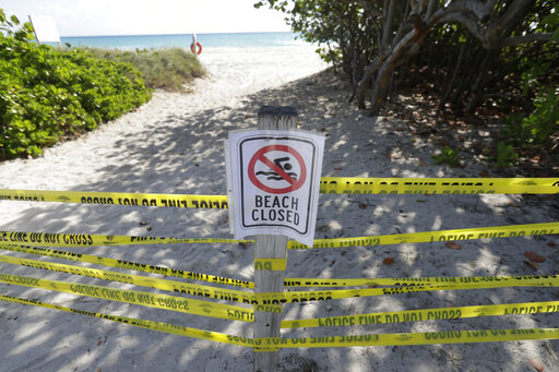 Beach closed Surfside Florida 3-31-20