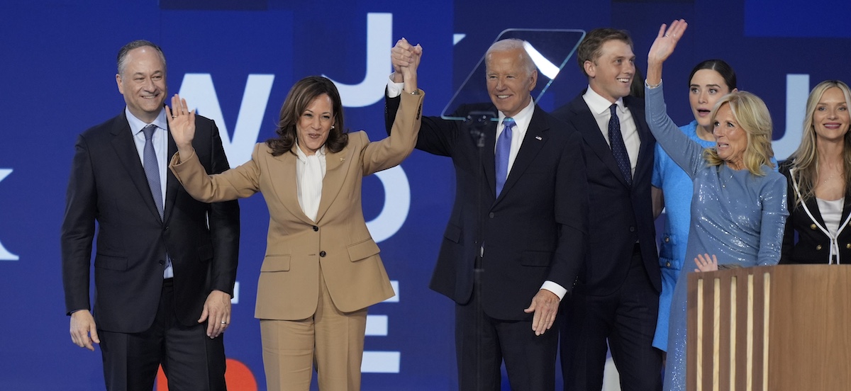 Joe Biden, Kamala Harris and spouses at DNC in Chicago, 8-19-2024