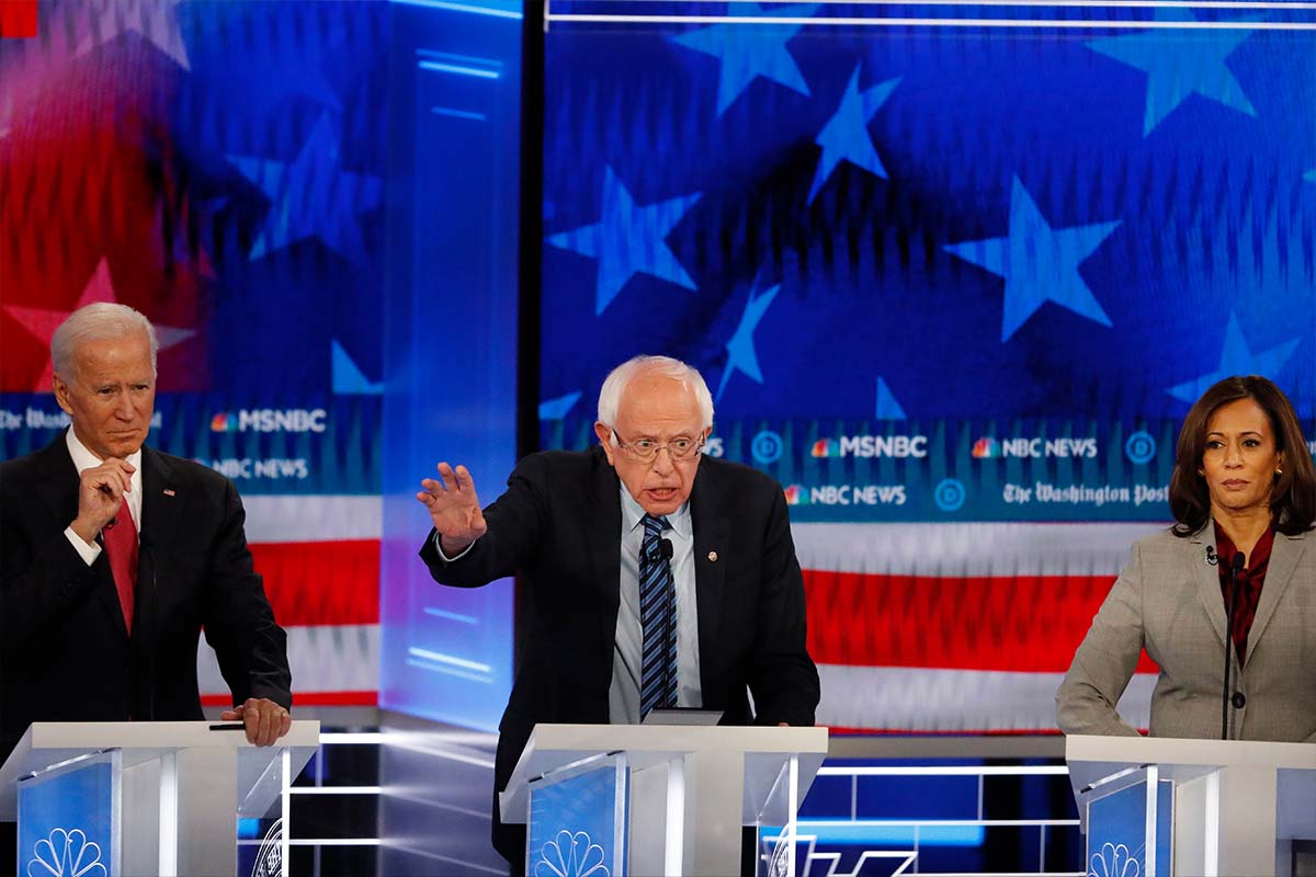 Bernie Sanders, Kamala Harris, Joe Biden, 11-20-2019