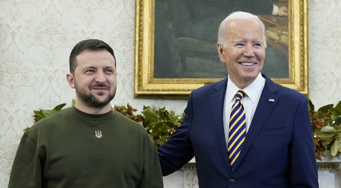 Joe Biden and Volodymyr Zelenskyy at White House, 12-21-22