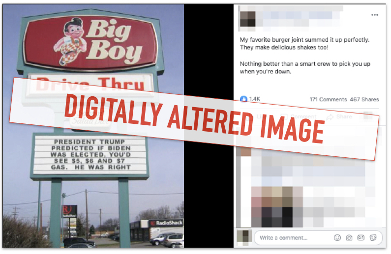 Big Boy sign marked as manipulated