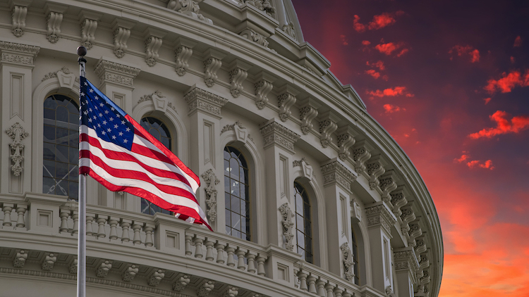 Capitol with blood red sky