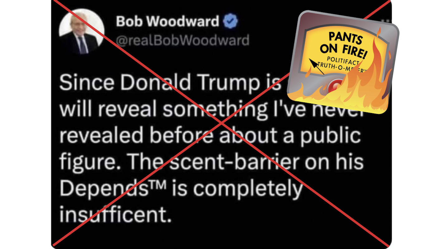 False, Bob Woodward tweet about Trump