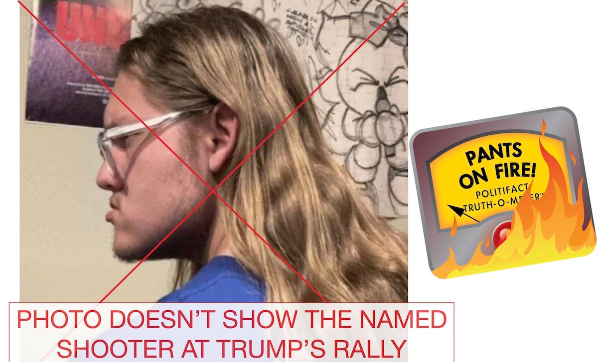 Screengrab of incorrect Trump shooter for check, 7-13-2024