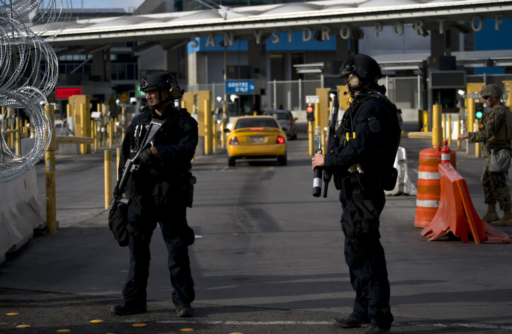 Border agents at San Ysidro California AP