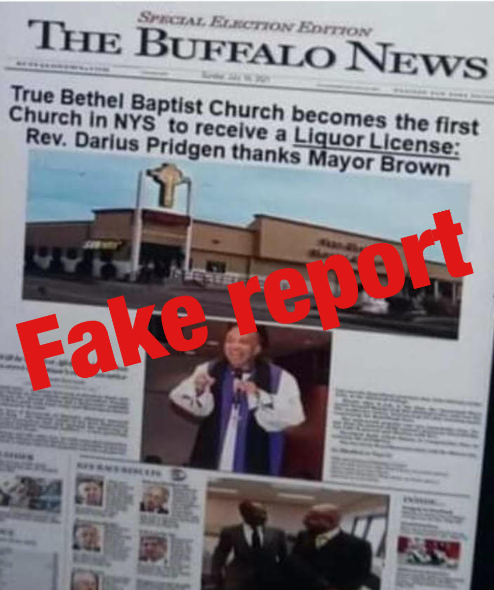 fake newspaper image church