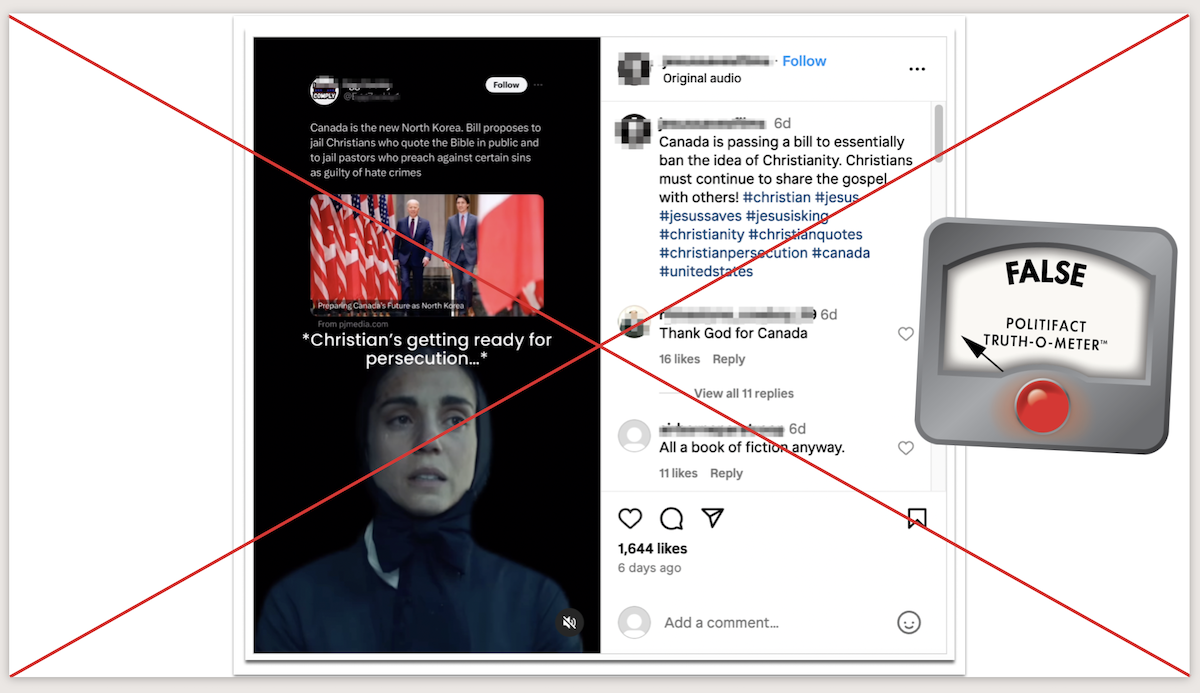 Canada hate speech screenshot