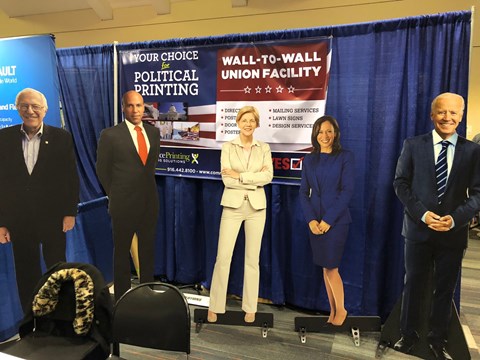 Cardboard cutouts at CA Dem convention