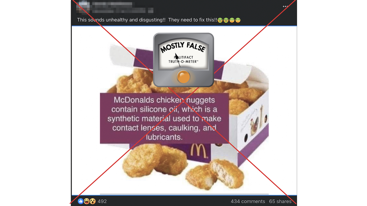 MF Graphic of Chicken nuggets containing silicone oil