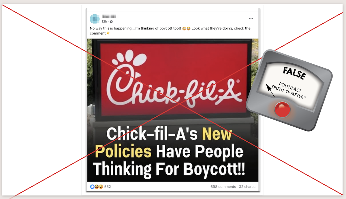 Chick-fil-A Facebook post screenshot 12-2-2024
